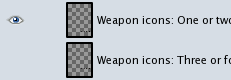 GIMP "Weapon icons" layer