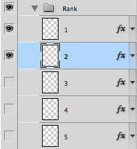 Photoshop layer group "Rank"