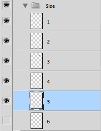 Photoshop layer group "Size"